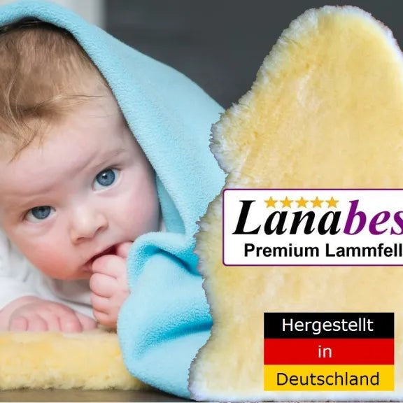 Babydecke-Merinowolle-rosa-blau-weiß - Lanamed.de