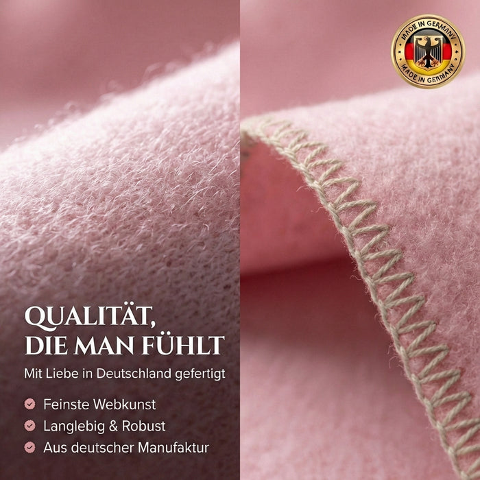 Babydecke rosa Bio-Merinowolle 75x100cm | 100% deutsche Premium Schurwolle | atmungsaktiv