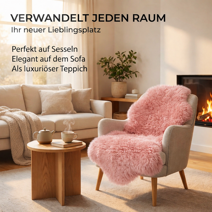 Lammfell rosa 90-100cm LANABEST Premium | medizinische Gerbung | chromfrei, aluminiumfrei