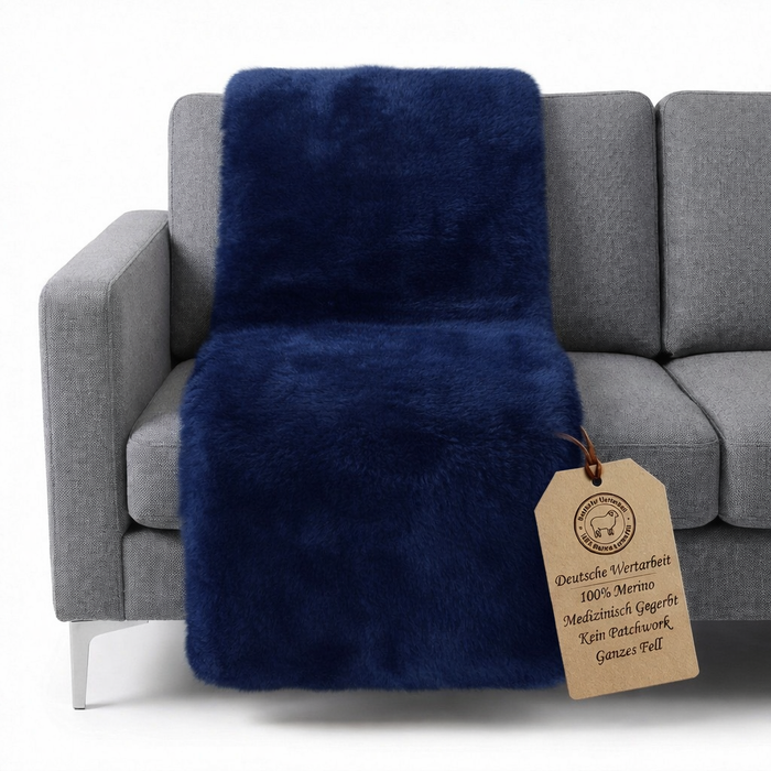 Lammfell Sesselauflage Premium | schwarz-grau | waschbar