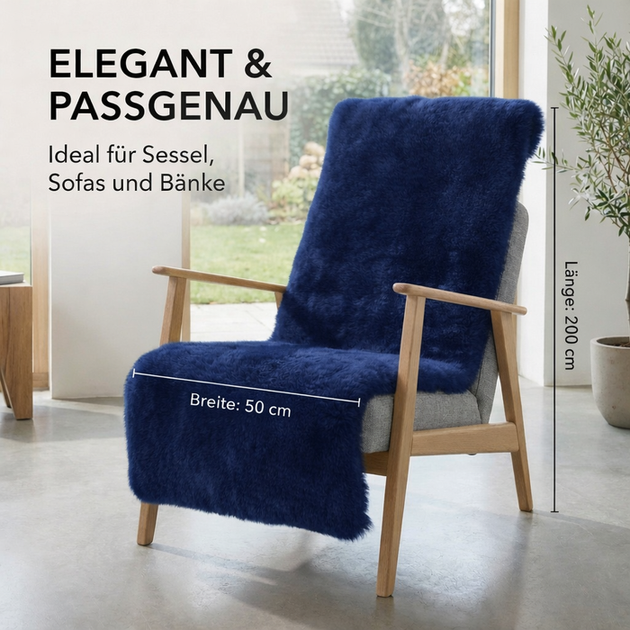 Lammfell Sesselauflage Premium | schwarz-grau | waschbar