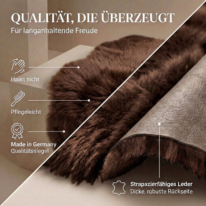 Lammfell braun 90-100cm LANABEST Premium | medizinische Gerbung | chromfrei, aluminiumfrei