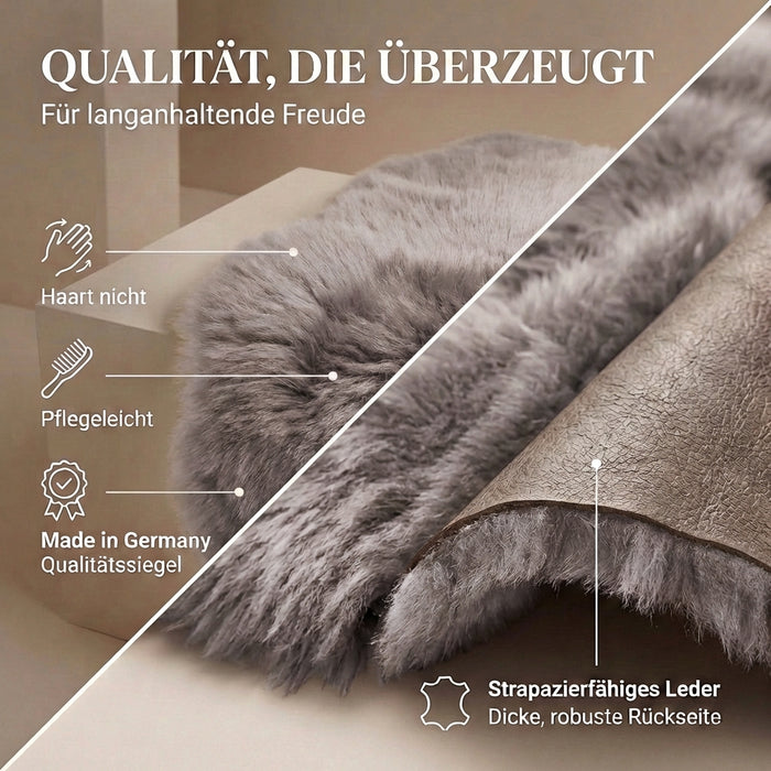 Lammfell grau XXL SuperPremium | extra groß | 110-120 cm