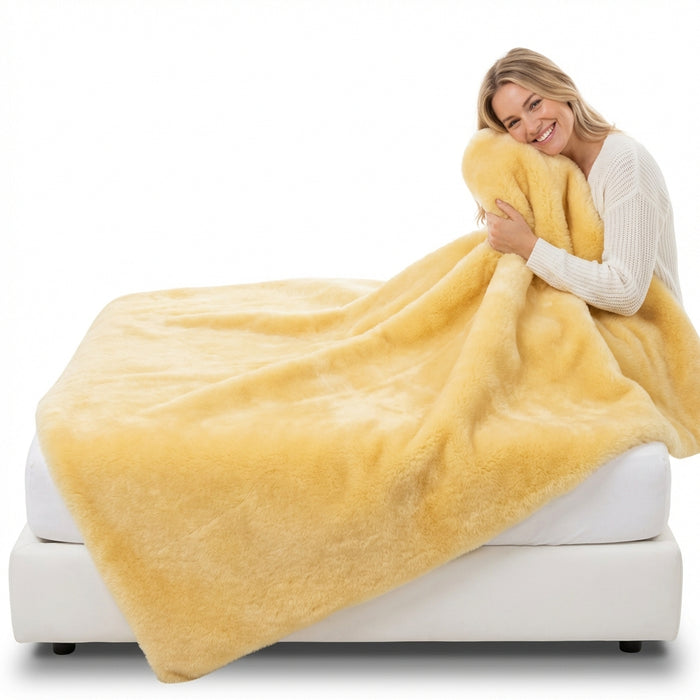 Lammfell Bettauflage in div. Größen | Premium Oeko-Tex | Echtes Merino Unterbett