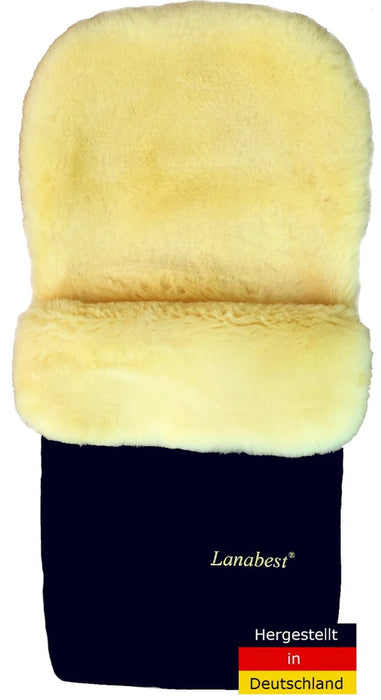 Lammfell Merino Premium Fußsack | Öko-Tex | für Kinderwagen | waschbar | 90x40cm