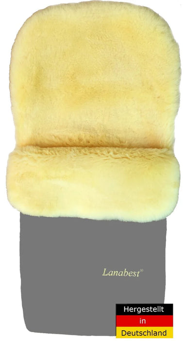 Lammfell Merino Premium Fußsack | Öko-Tex | für Kinderwagen | waschbar | 90x40cm