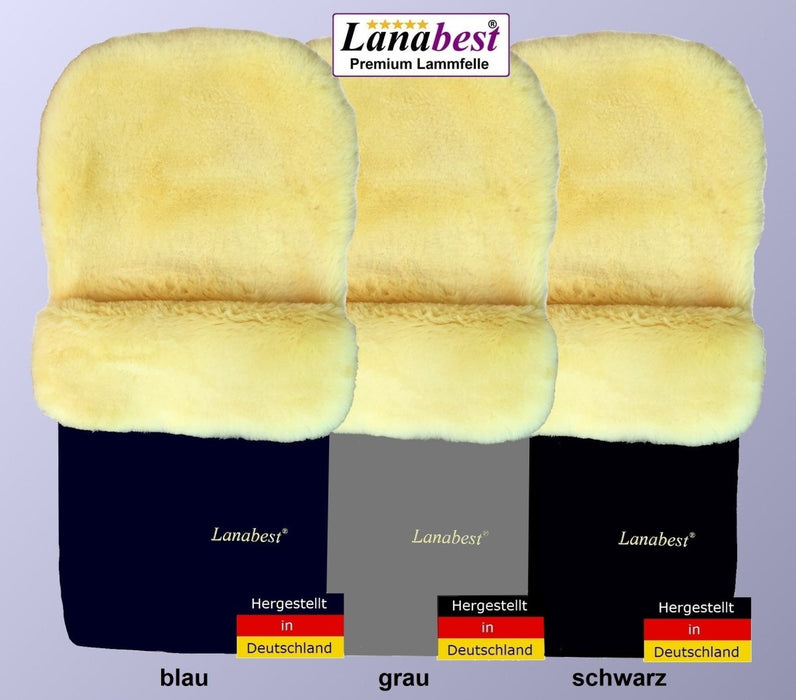 Lammfell Merino Premium Fußsack | Öko - Tex | für Kinderwagen | waschbar | 90x40cm - Lanamed.de