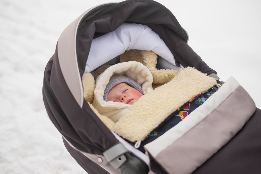 Lammfell Merino Premium Fußsack | Öko - Tex | für Kinderwagen | waschbar | 90x40cm - Lanamed.de