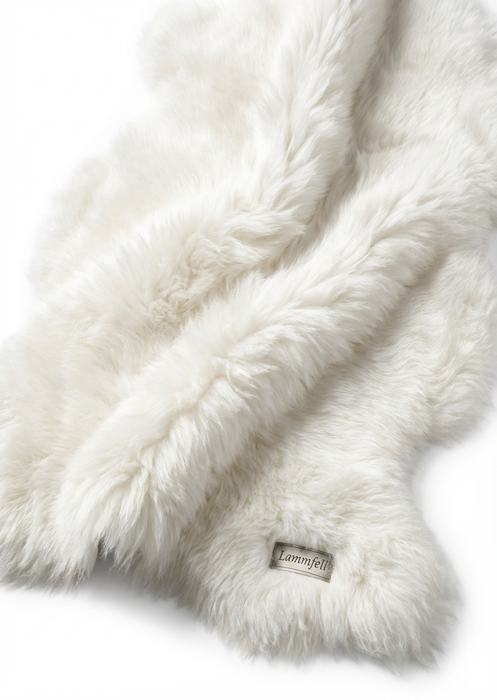SuperPremium weißes Lammfell XXL | extra groß | 110-120 cm