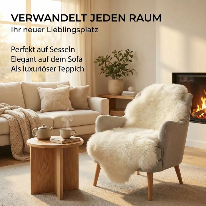 SuperPremium weißes Lammfell XXL | extra groß | 110-120 cm