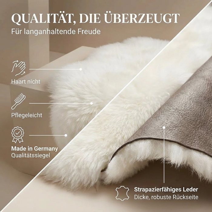 SuperPremium weißes Lammfell XXL | extra groß | 110-120 cm