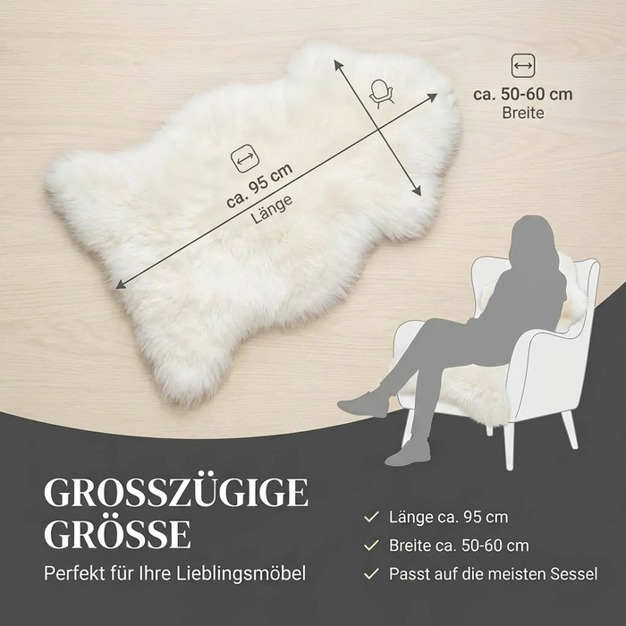 Lammfell weiß LANABEST Premium | medizinische Gerbung | chromfrei, aluminiumfrei
