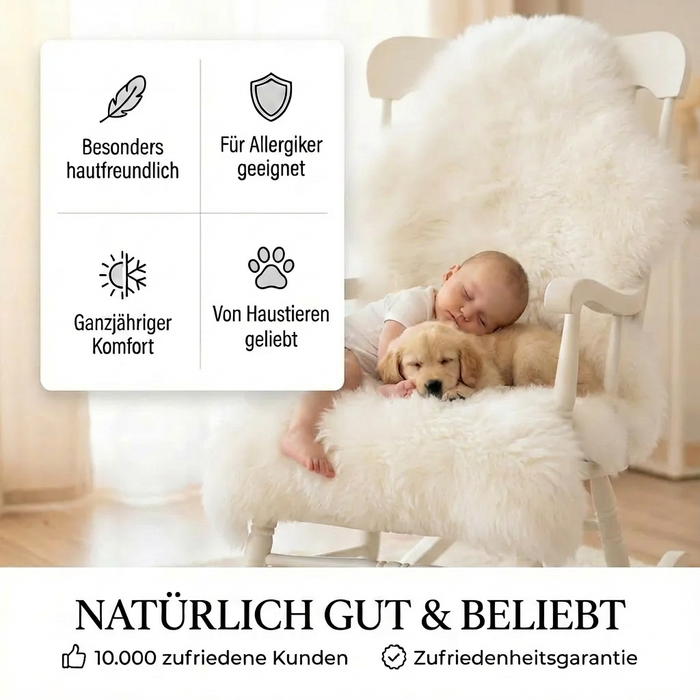 SuperPremium weißes Lammfell XXL | extra groß | 110-120 cm