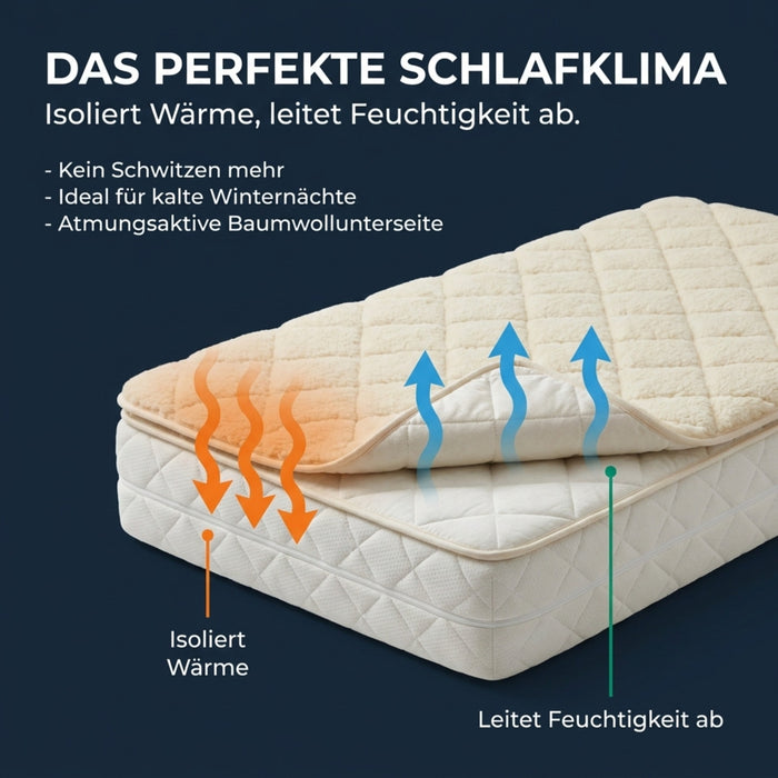 Schurwoll Matratzenauflage Premium | Oeko-Tex | waschbar
