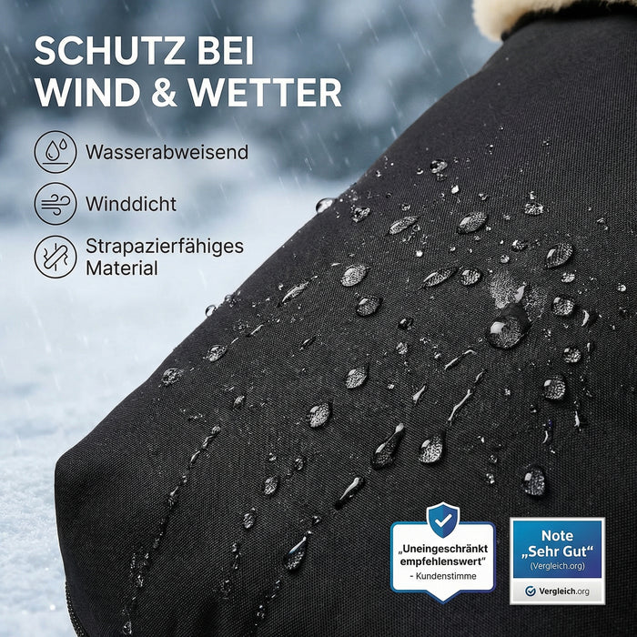 Lammfell Merino Premium Fußsack | Öko-Tex | für Kinderwagen | waschbar | 90x40cm