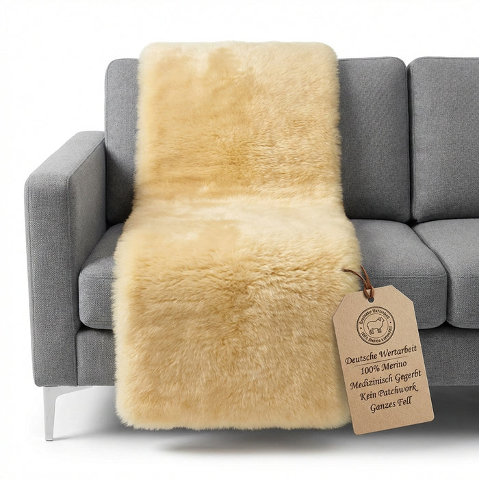 Lammfell Auflage Premium für Sofa, Sessel, Bett | Öko-Tex Merino