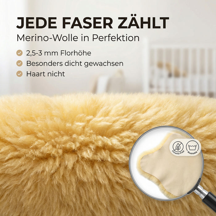 Lammfell LANABEST Premium | Oeko-Tex | Komfort Merino naturweiß | Vergleichssieger