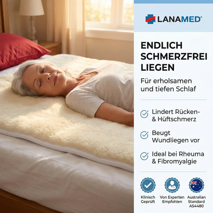 Anti-Dekubitus Bett-Auflage in div. Größen | australische Schurwolle | AS 4480.1 - 1900g/m²