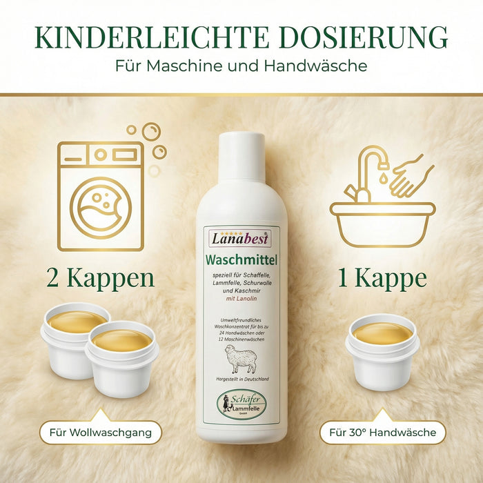 Fellwaschmittel Premium 240ml | mit LANOLIN | antibakteriell & wohlriechend