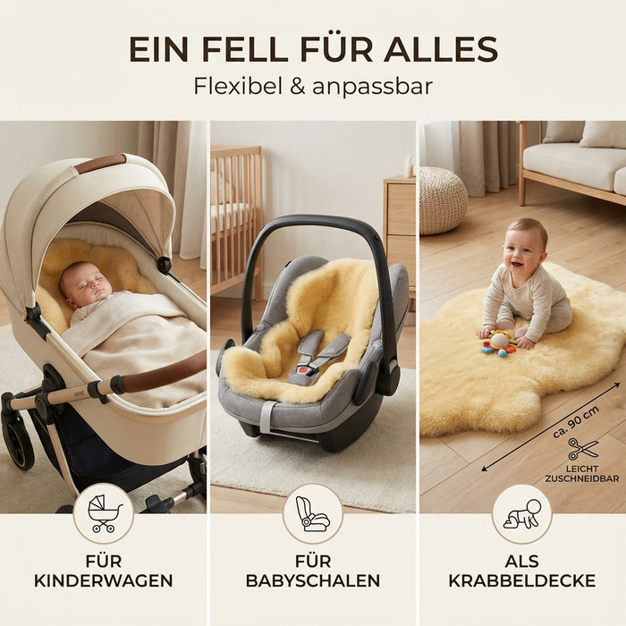 Lammfell LANABEST Premium | Oeko-Tex | Komfort Merino naturweiß | Vergleichssieger