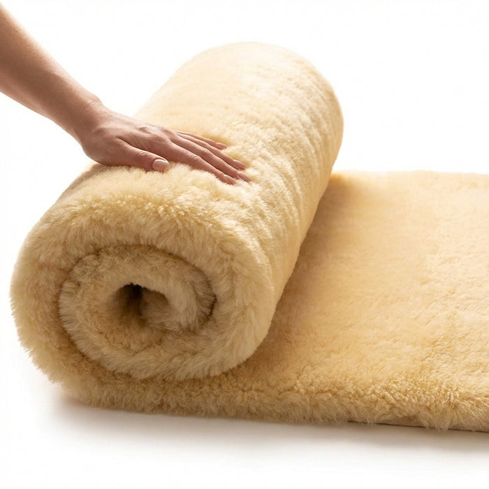 Lammfell Bettauflage in div. Größen | Premium Oeko-Tex | Echtes Merino Unterbett