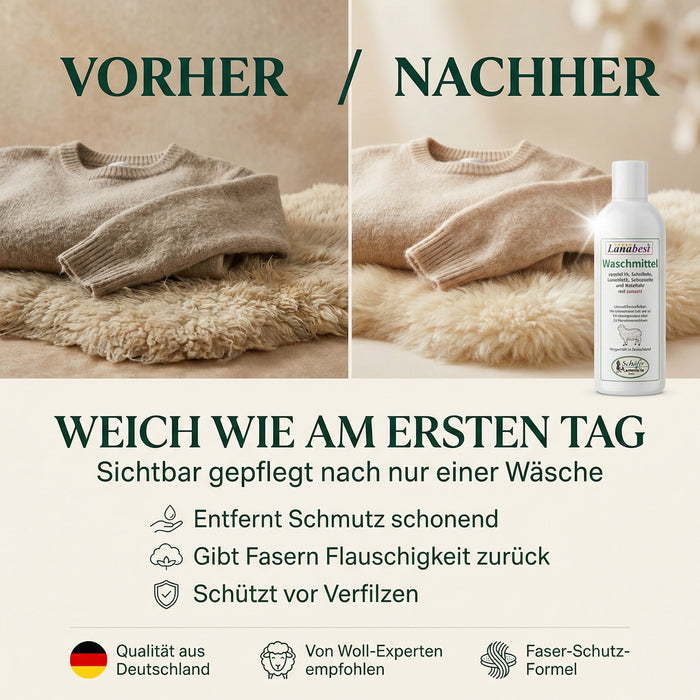 Fellwaschmittel Premium 240ml | mit LANOLIN | antibakteriell & wohlriechend
