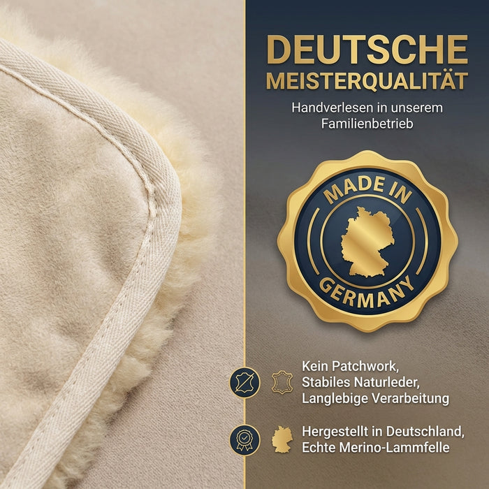 Lammfell Bettauflage in div. Größen | Premium Oeko-Tex | Echtes Merino Unterbett