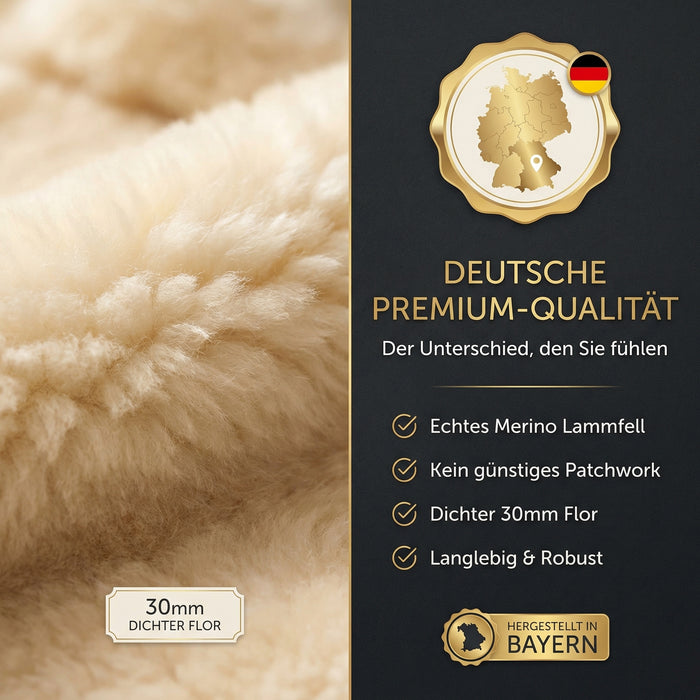 Lammfell Merino Premium Fußsack | Öko-Tex | für Kinderwagen | waschbar | 90x40cm