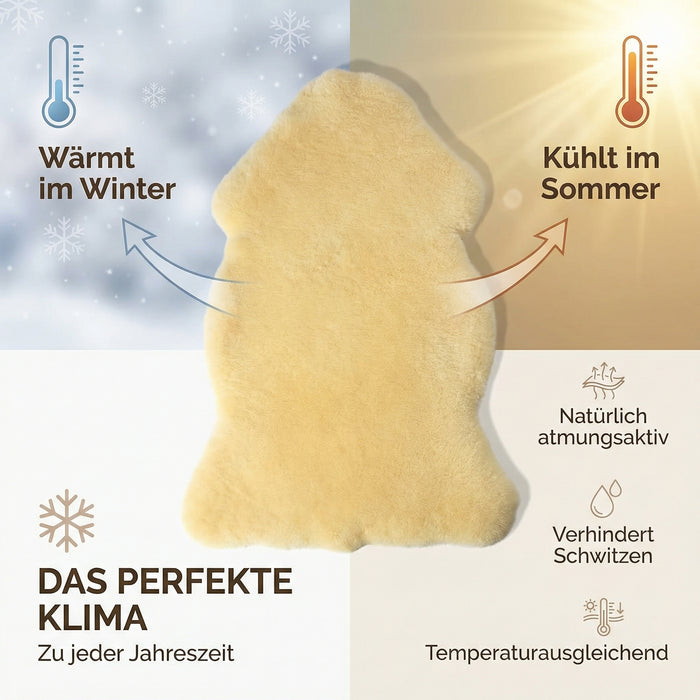 Lammfell LANABEST Premium | Oeko-Tex | Komfort Merino naturweiß | Vergleichssieger