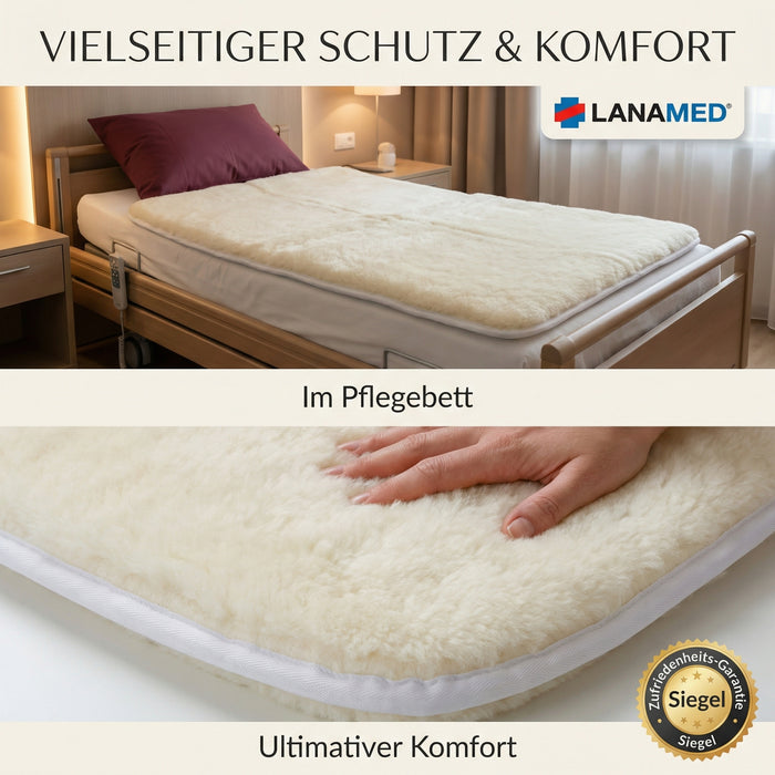 Anti-Dekubitus Bett-Auflage in div. Größen | australische Schurwolle | AS 4480.1 - 1900g/m²