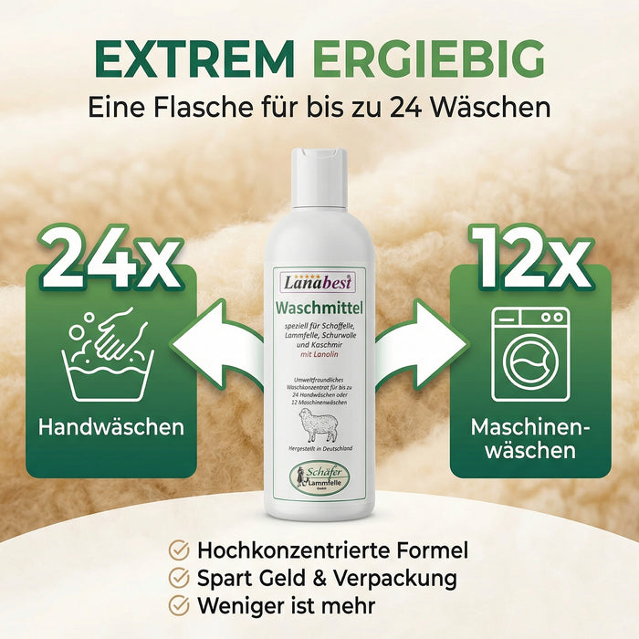 Fellwaschmittel Premium 240ml | mit LANOLIN | antibakteriell & wohlriechend