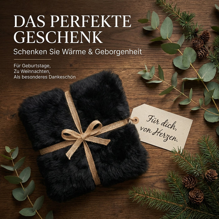 Lammfell 90-100cm schwarz/grau LANABEST Premium | medizinische Gerbung | chromfrei, aluminiumfrei