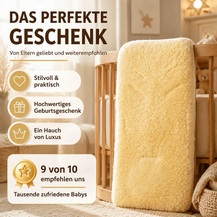 Lammfell-Einlage für Babys im Kinderwagen - 72x35cm - Oekotex