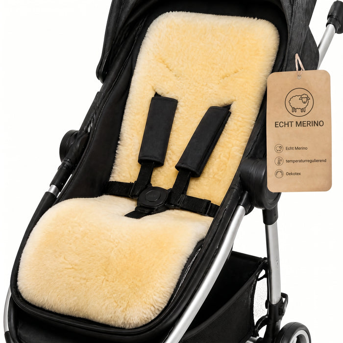 Lammfell-Einlage für Buggys und Kinderwagen - 72x35cm - Oeko-Tex