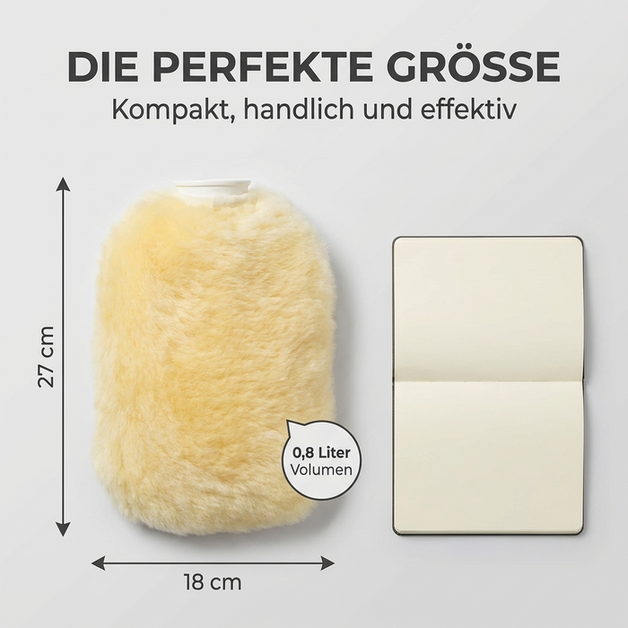 Wärmflasche klein für Babys aus Merino-Lammfell | Made in Germany | kuschelweich