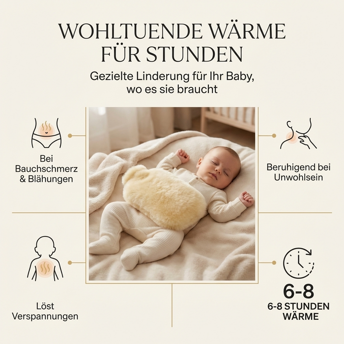 Wärmflasche klein für Babys aus Merino-Lammfell | Made in Germany | kuschelweich