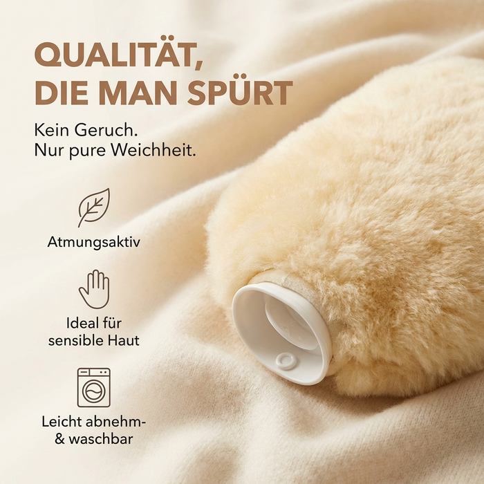 Wärmflasche klein für Babys aus Merino-Lammfell | Made in Germany | kuschelweich