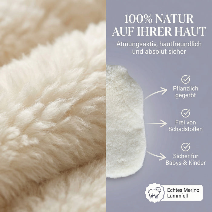 Lammfell Wärmflasche | 2 Liter | Made in Germany | kuschelweich