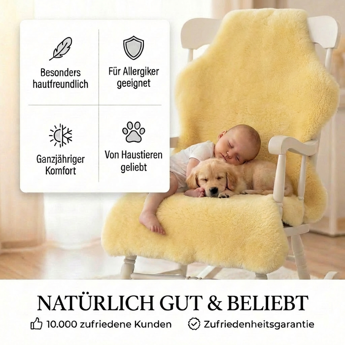 XXL Lammfell 100-110cm | Oeko-Tex | deutsches Komfort Merino Lammfell | Vergleichssieger