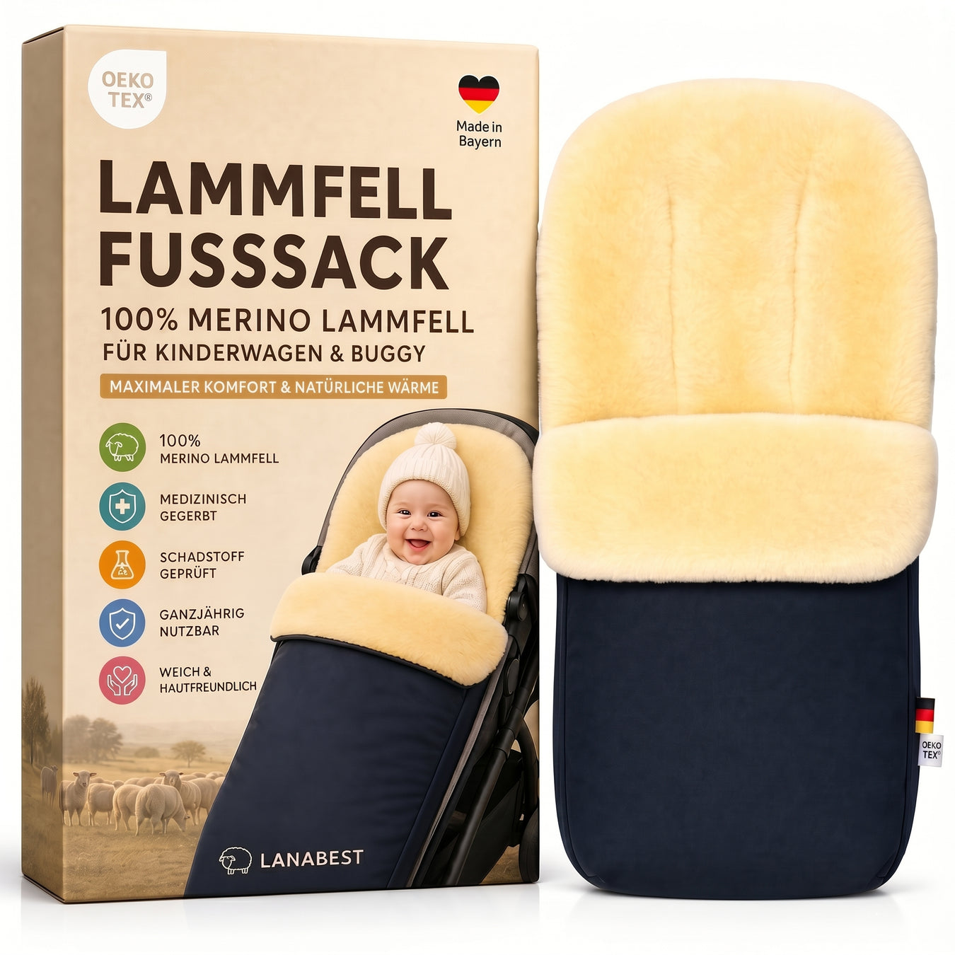 Lammfelle für Babys & Kinder - Lanamed.de